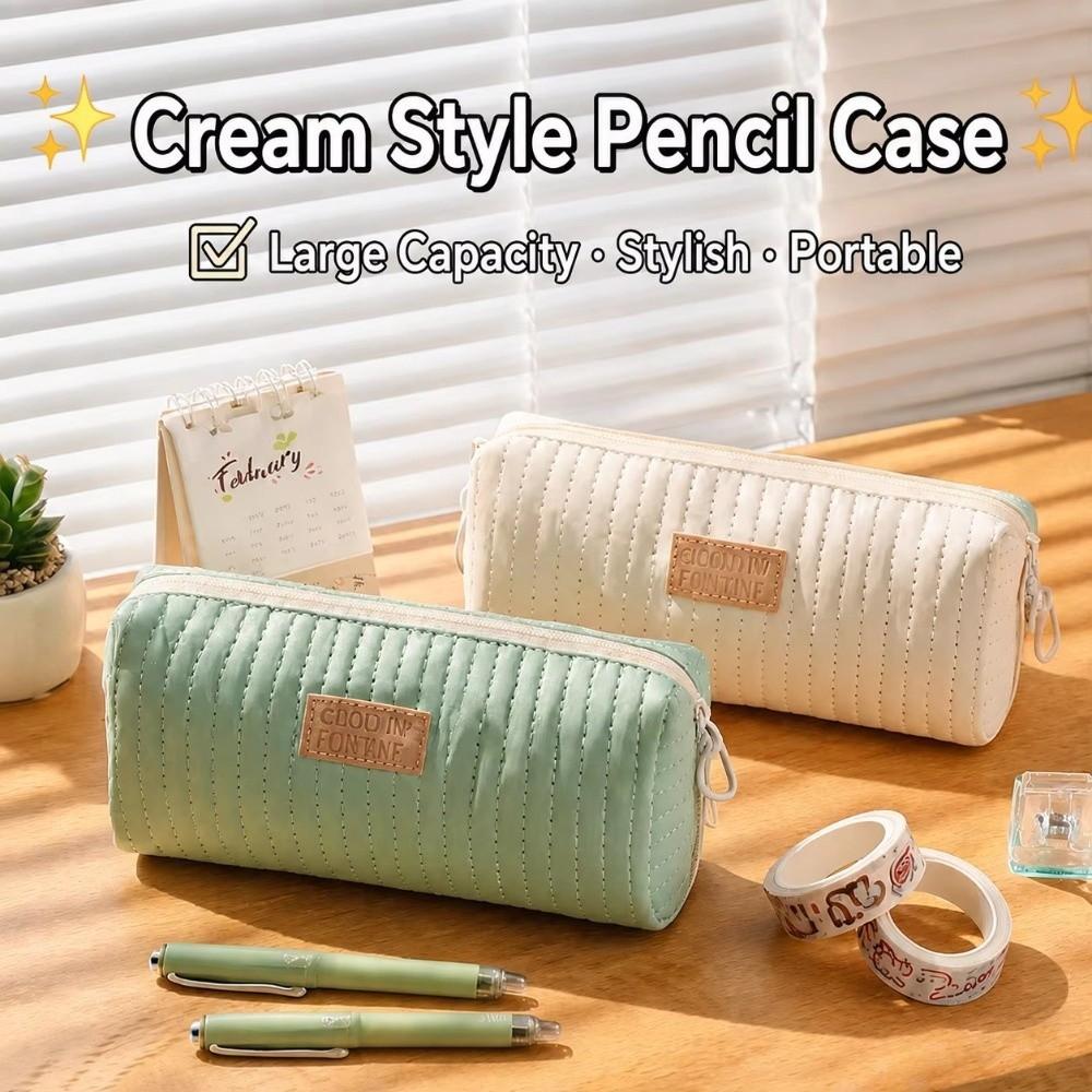 Double Zipper Pencil Bag Waterproof Pencil Pouch New Pen Bag Stationery Supplies