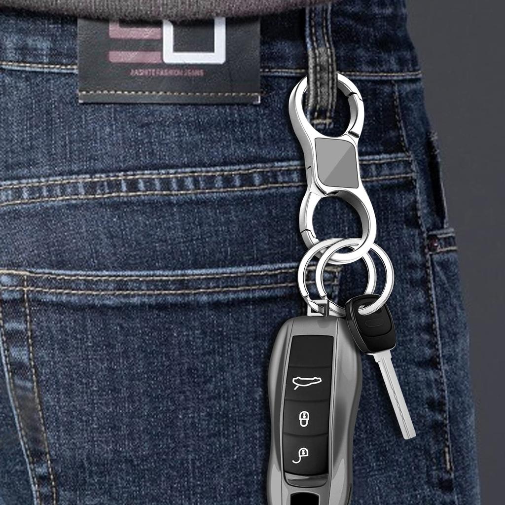 Idakekiy Key Chain Quick Release Spring with 4 Key Rings