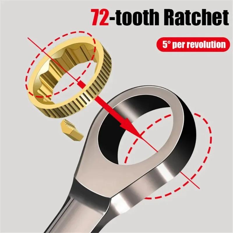 Double Head Extended Ratchet Wrench Industrial Grade Automotive Repair Tool Sets Quick Labor-saving Hand Tools Torque Wrench