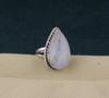 Solid 925 Sterling Silver Rainbow Moonstone Gemstone Ring Handmade Boho Designer Birthstone Ring