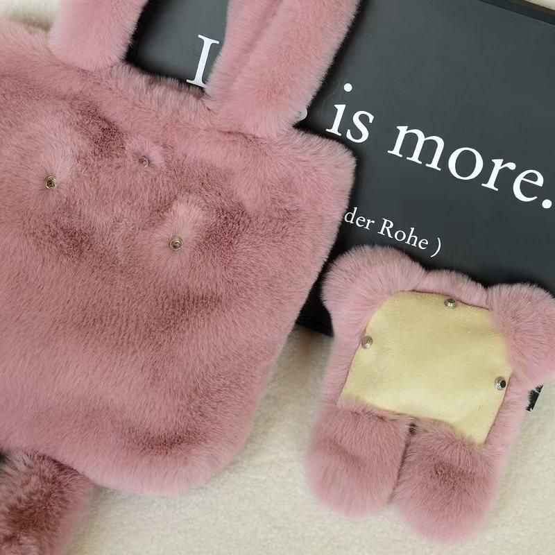 New Fluffy Koala Faux Fur Tote Bag - Large Capacity, High Fashion, Versatile for Autumn/Winter