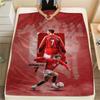 1PC CR7 Patterned Flannel Blanket Suitable For All Seasons for Home Decor Warmth and Comfort Gifts Holiday Present