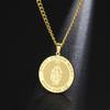  Virgin Mary Medal Necklace Stainless Steel Christian Believer Blessing Pendant Necklace Double Sided Amulet Jewelry Gift