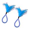 2Pcs Feather Cat Toys with Bells Interactive Spring Teaser Wand for Kittens Cats Interactive Cat Hunting Instinct Play Toy Colorful Pet Supplies