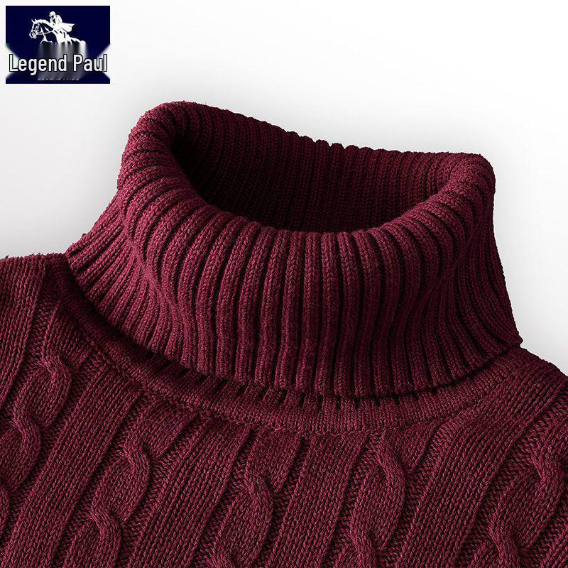 Men's Soft Cotton Turtleneck Sweater with Velvet Lining - Thick, Warm, and Stylish