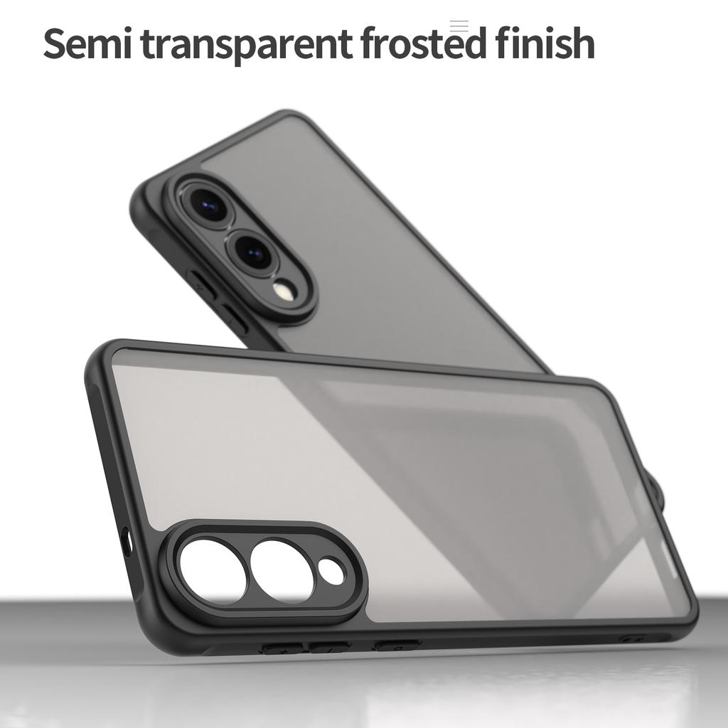 For Samsung Galaxy S25 Edge Case with Screen Film WANLONFENG FD Series Skin Touch TPU PC Phone Back Cover