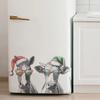 Christmas Hat Bull Head Wall Stickers, Christmas Room Decoration Wall Stickers