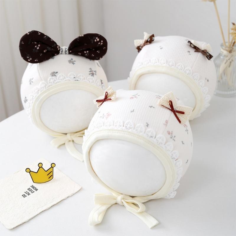 Breathable Infant Fetal Cap Breathable Cotton Polyester Bonnet For Newborns 0-5 Months Ear Covering Design