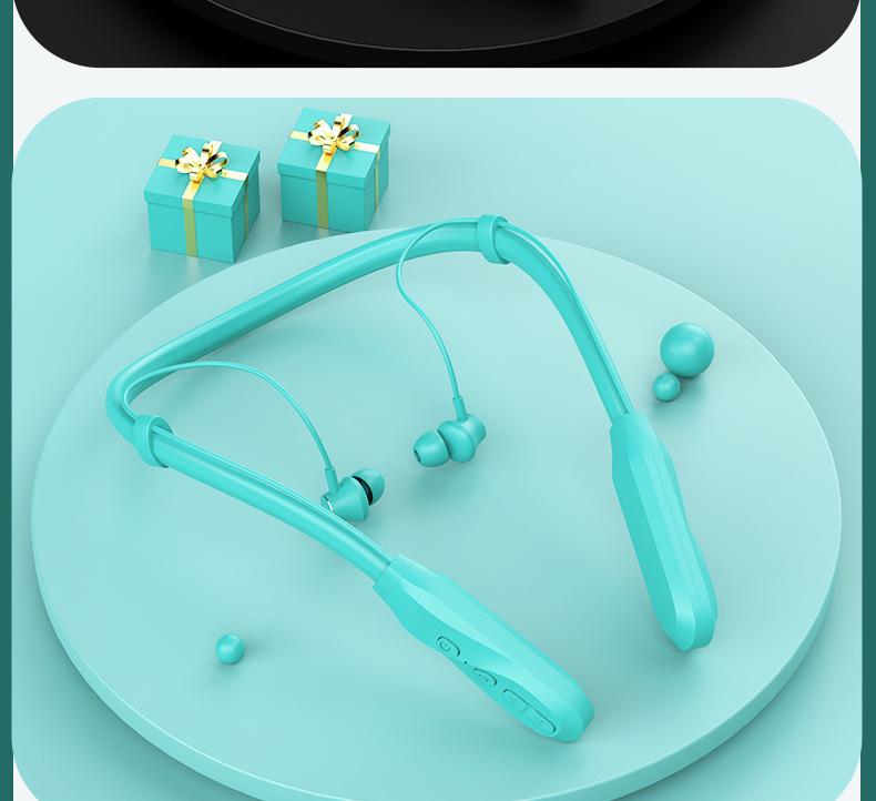 Grenzüberschreitende kabellose Bluetooth 5.0 Sport-Kopfhörer: Doppelter Nackenbügel, In-Ear-Design mit starkem Bass zum Laufen