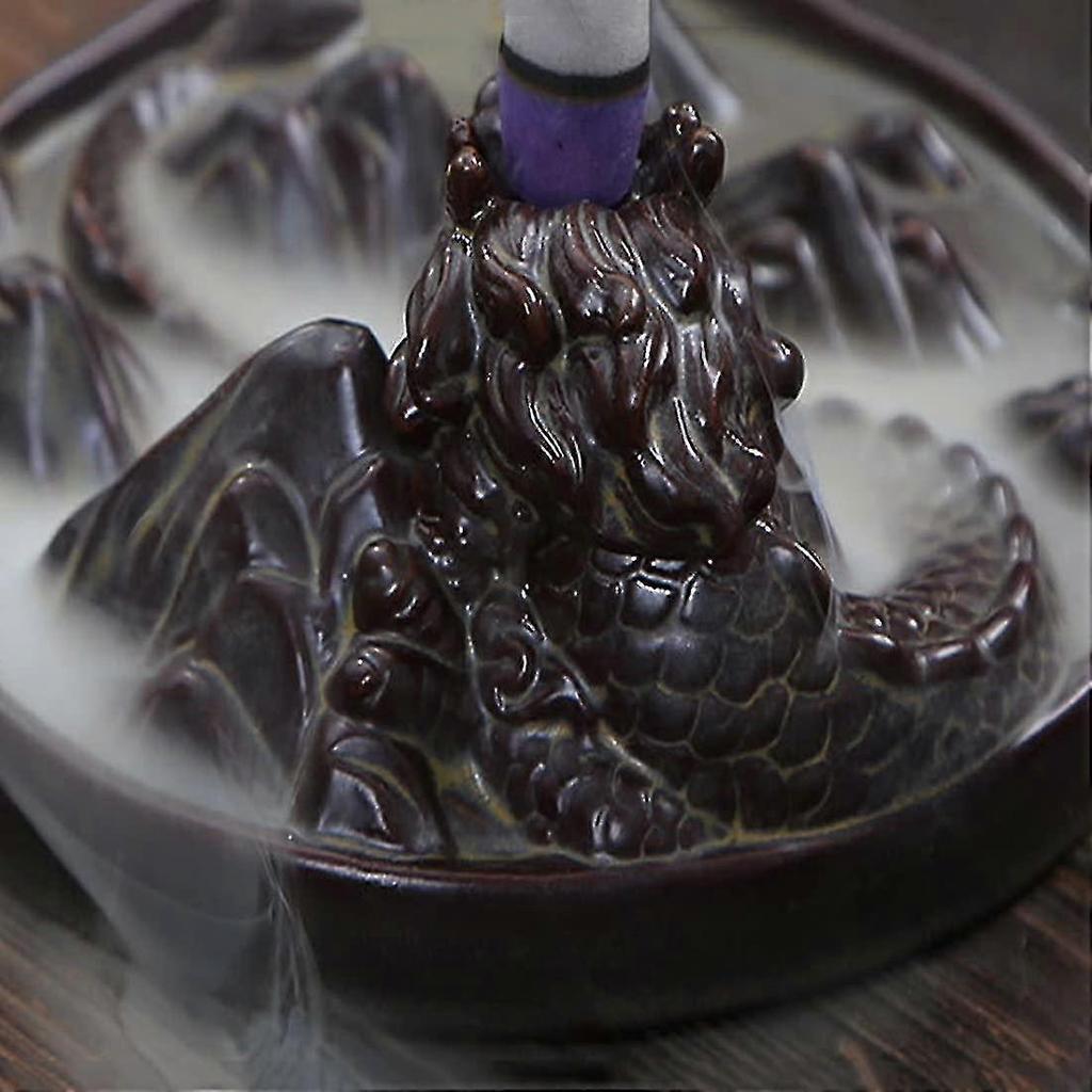 Dragon Reflow Incense Burner And Reflow Incense Ceramic Cone Holder Longshan Dragon