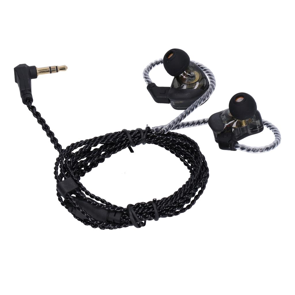 Earphones Super Bass Boost Wired Earbuds Noise Reduction Stereo Headphones for Listen To MusicWithout Microphone Black