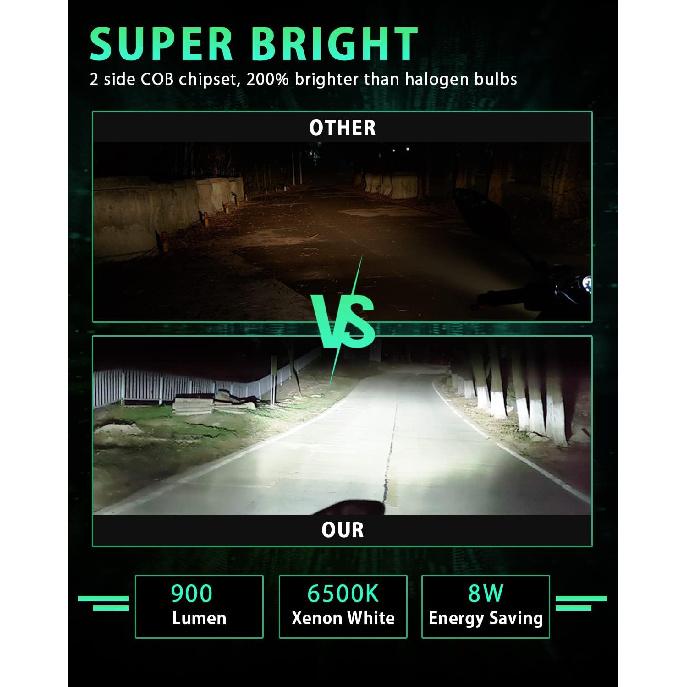 BA20D H616 COB 12W LED Aluminium Bulbs White Motorcycle Lights Bulb Backup Signal Blinker Stop Brake Tail Motorbike Light Bulbs Battery Car LED