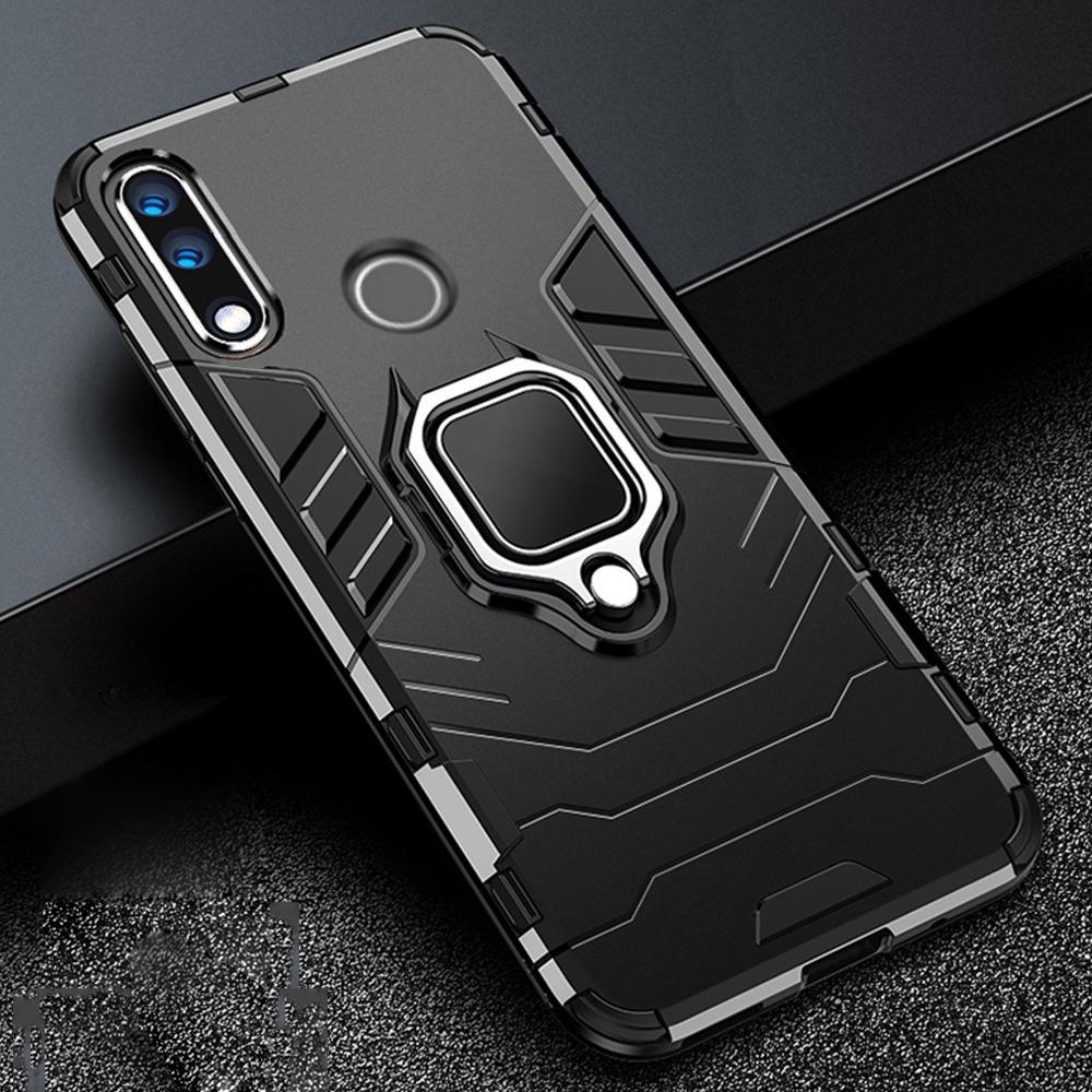 

For Honor 9X 9 X Premium Case Armor PC Cover Metal Ring Holder Phone Case For Huawei Honor 9X STK-LX1 Cover Shockproof Bumper~ For Honor 9X чёрный