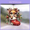 Holiday Pendant Car Cartoon Deer Design Acrylic Construction Decoration Festive