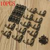 10PCS 32x27mm Antique Bronze Iron Padlock Hasp Hook Lock for Mini Jewelry Wooden Box with Screws Furniture Hardware