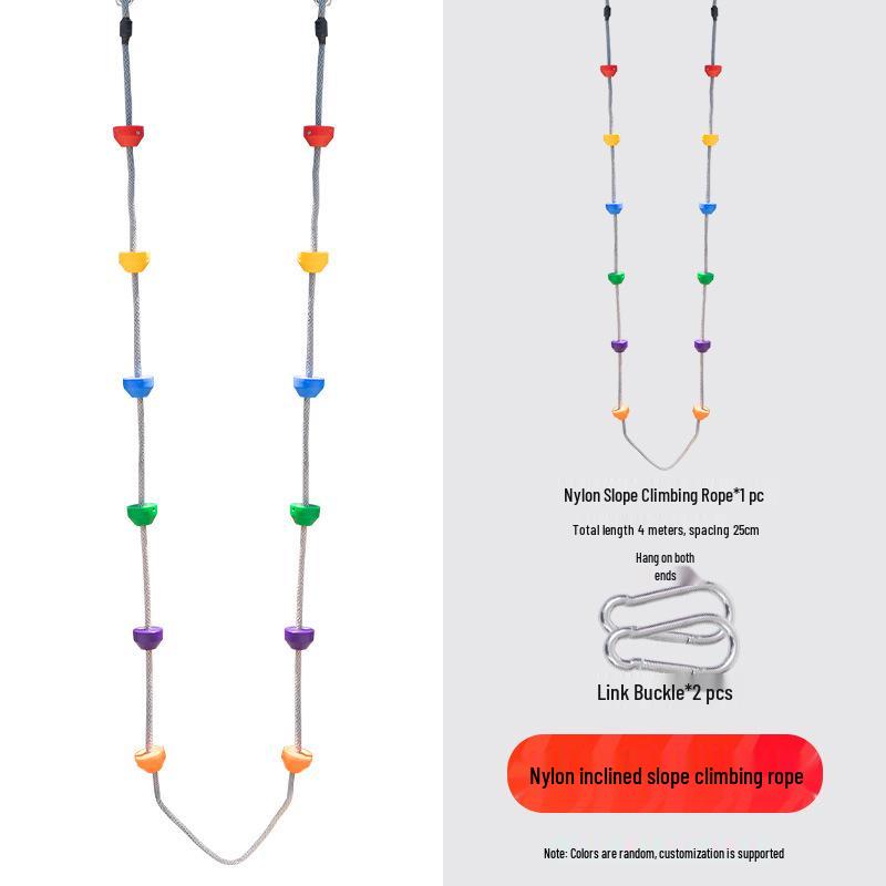 Children's Outdoor Sensory Integration Rope Ladder and Swing Set with Climbing Rings