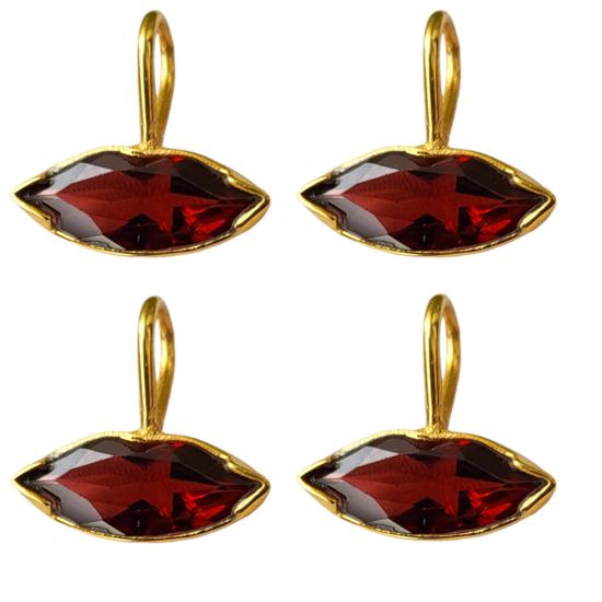 Natural Garnet Lip 925 Sterling Silver Jewelry Gemstone Gold Plate Kiss Pendant
