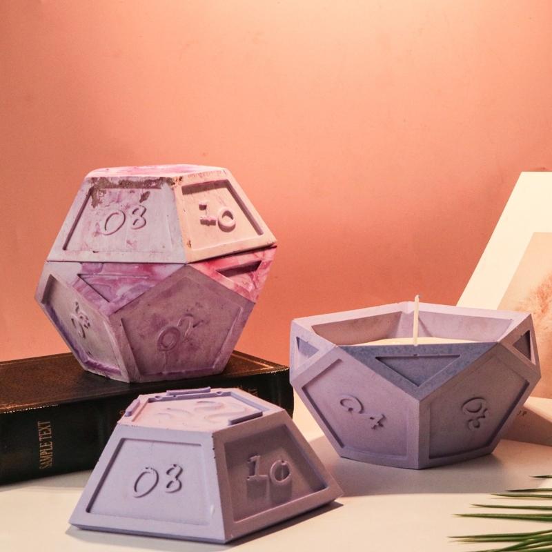 Dices Shape Silicone Mold DIY Epoxy Resin Candlestick Molds Jewelry Storage Box Table Ornament Making Tool Easy to Clean