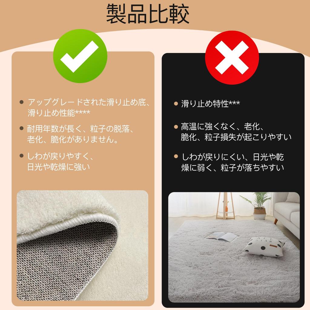 SXYITE Washable Dust Mite Soft and Stylish Nordic Style Rug for Living Room Rug, Non-Slip Rug, 2-Tatami Size, Resistant, Flannel, Fluffy, (Hanazono,