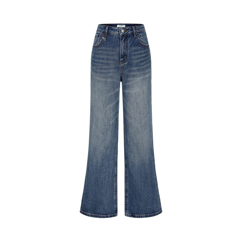 JOOOZE Vintage Distressed High-Waist Slim Bootcut Jeans