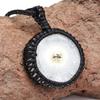 Silver Solar Drusy Gemstone Gift For Friend's Macrame Jewelry Pendant