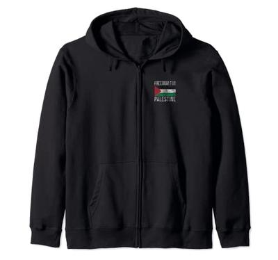 FREEDOM FOR PALESTINE FLAG FREE PALESTINIAN Zip Hoodie