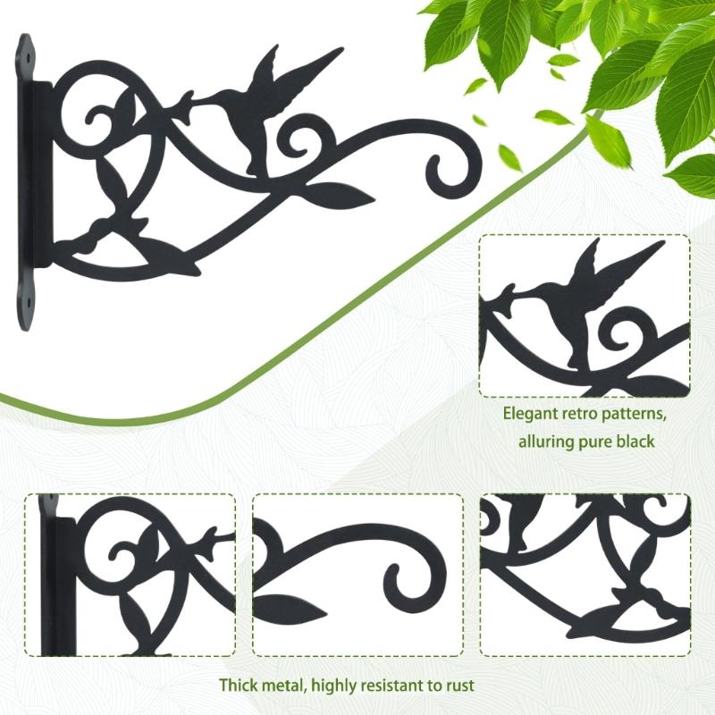 Decorative European Styles Metal Wall Hook With Bird Designs For Lanterns And Flower Pots