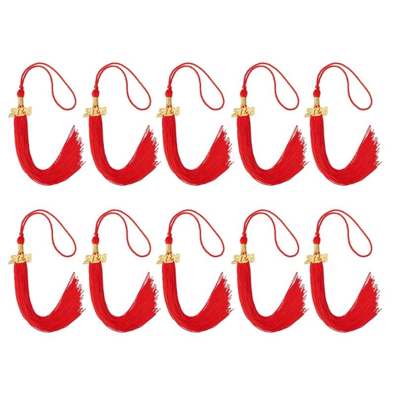 10Pcs 2026 Graduation Tassels Ornament With Year Charm For Graduation Ceremonies