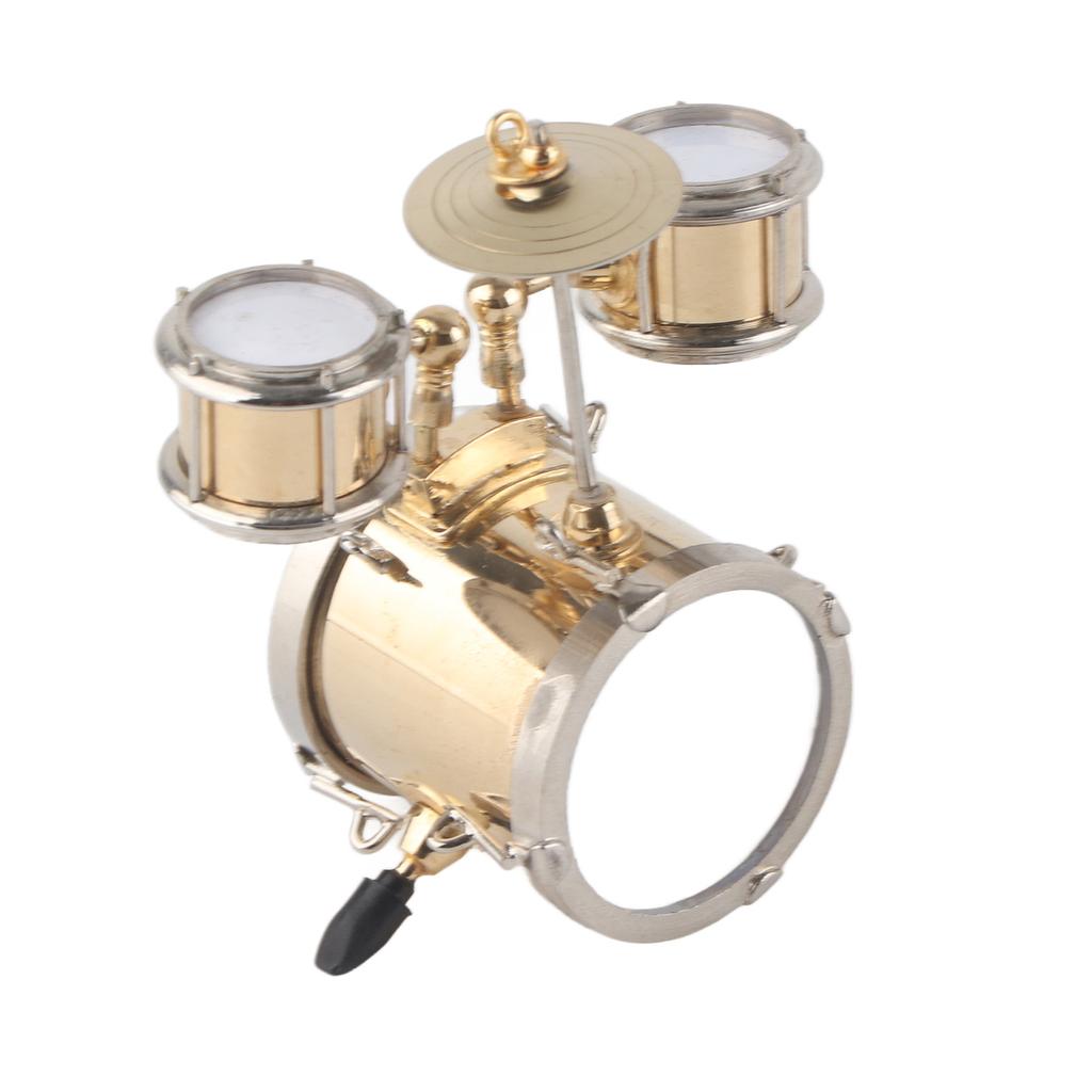 Miniature Musical Instrument Replica Drum Set Ornament Drummer Gift