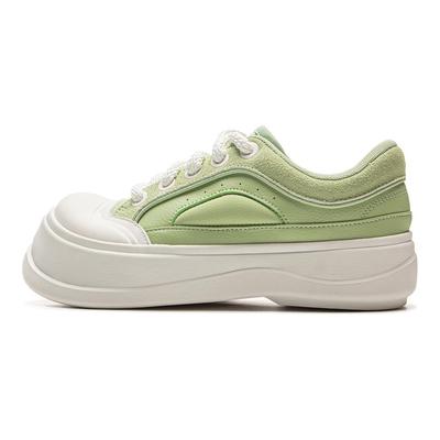 Li Ning Honey Thick Sole Height Increasing Big Toe Shoes Classic Comfortable Trendy Non Slip Wear Resistant Low Top Skate Shoes AGCV096-4