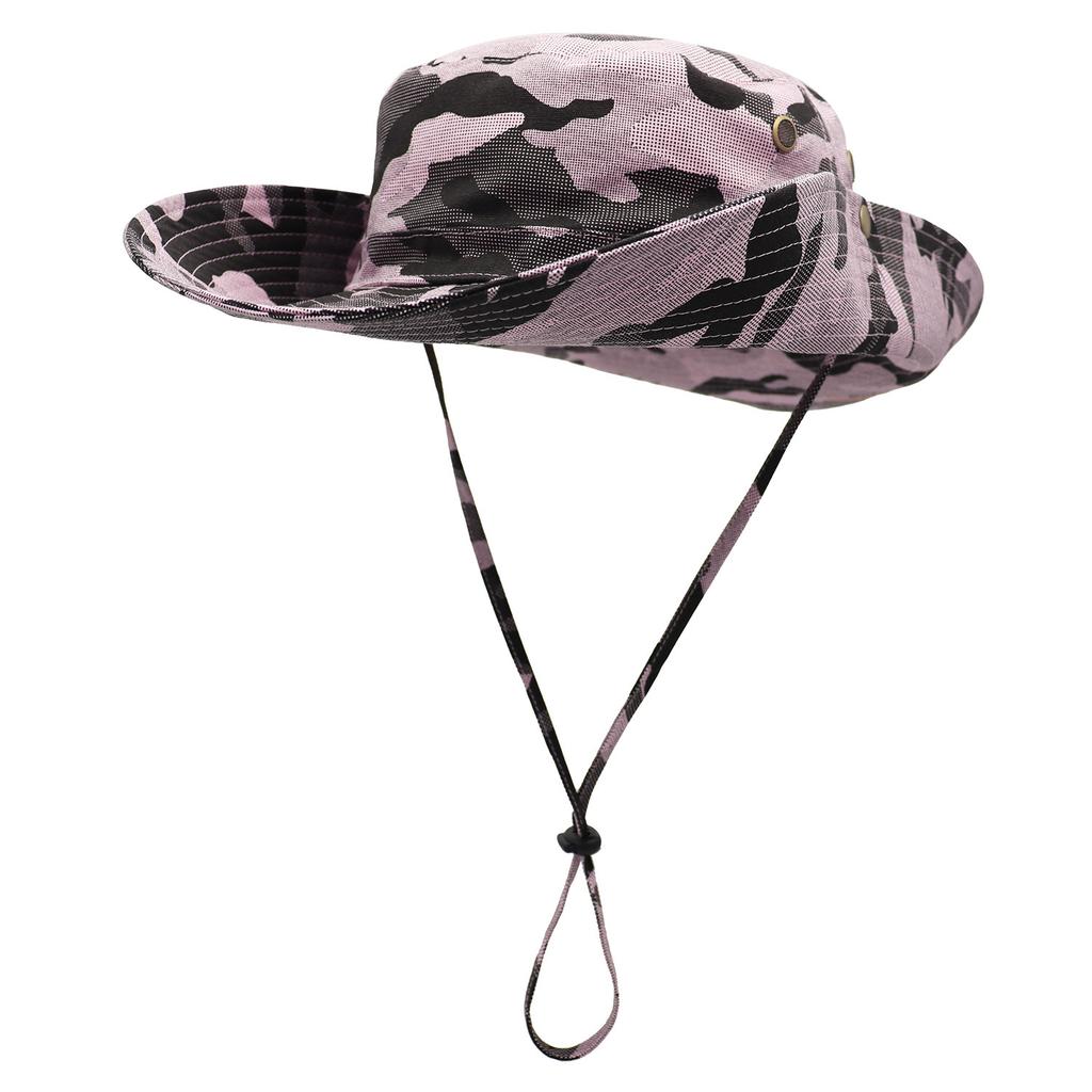 Tactical Hat Camouflage Big Brim Visor Outdoor Sun Protection Bucket Hat Big Head Circumference Sun Hat Fishing Jungle Hat Summer
