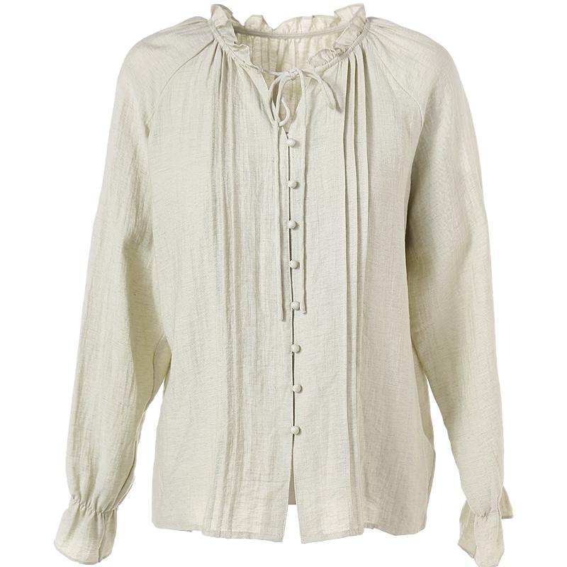 Betu Women s V-Neck Ruffle Tie-Front Shirt L