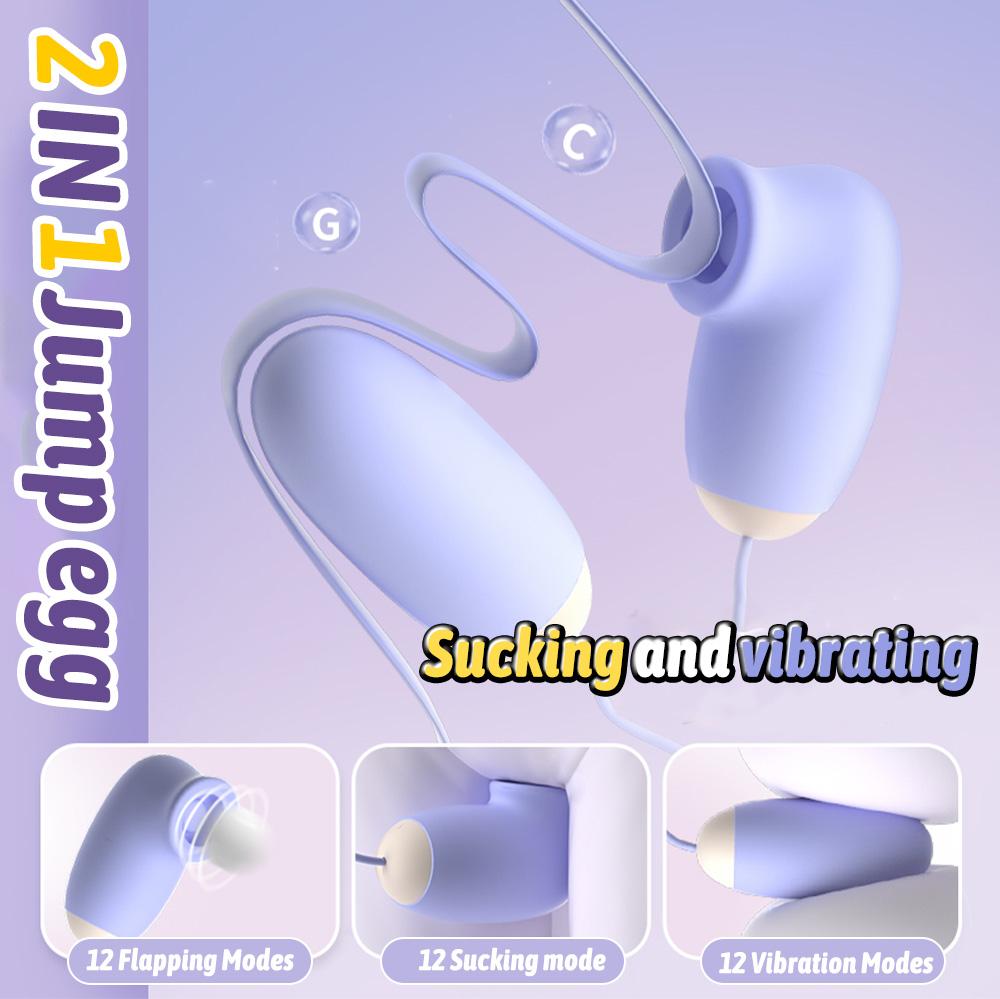2 In 1 Vibrating Egg Sex Toy for Women Clitoris Sucker Vagina Massager G Spot Stimulation Adults Toy for Women