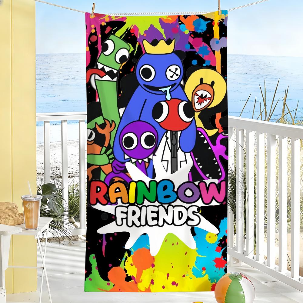 Cartoon R-Rainbow F-Friends Colors Towel Soft Pool Gift For Travel Gym Shower Camping Quick Dry Sports Large Beach Towels