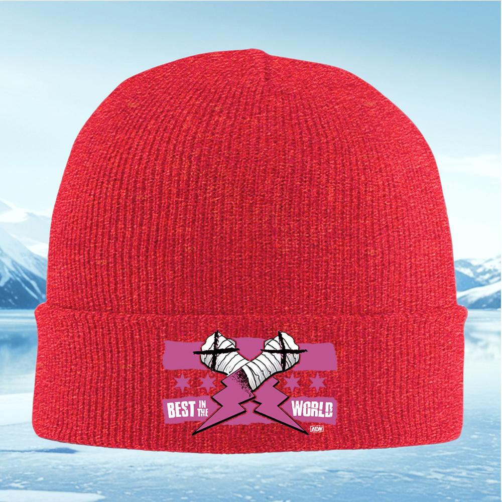 Bandage cross,stars,AEW graphic design Men Women Unisex Knitted Hat Beanie Pullover Cap Winter Thermal Warm Christmas Outdoor Cy
