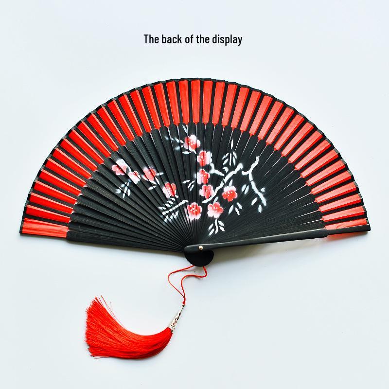 Red Dancing Fan: Classical Chinese Style Folding Fan, Easy-Open Hanfu Accessory