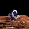 Precious luxury September Birthstone natural diffusion blue sapphire silver ring for women engagement & banquet gifts