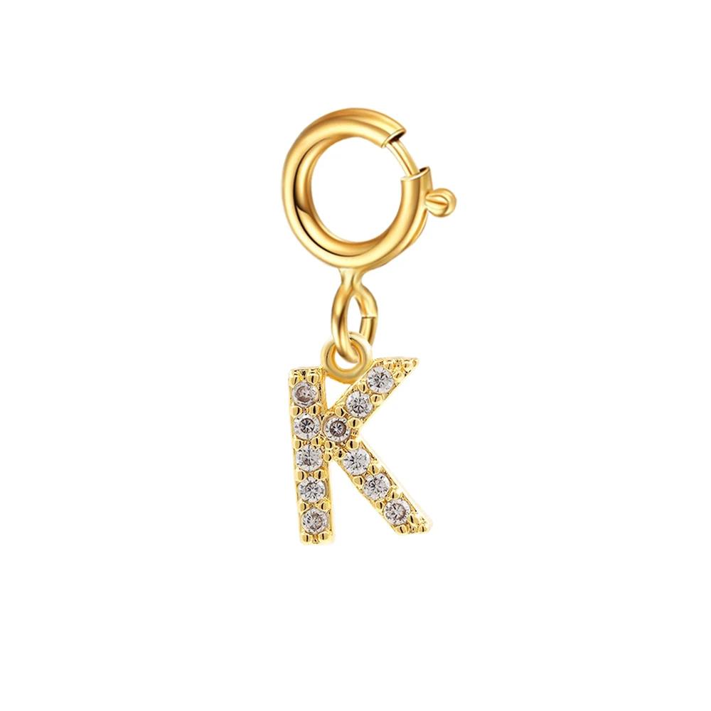Alphabet Anfangsbuchstabe Anhänger Zirkonia Buchstabenanhänger für Zirkon Herstellung Halskette Ohrring Zirkonia Schlüsselanhänger DIY Zubehör