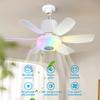 Socket Fan Light with Remote Ceiling Fan with Light Adjustable Wind Speed Timing Wireless Fan RGB Light for Living Room Bedroom