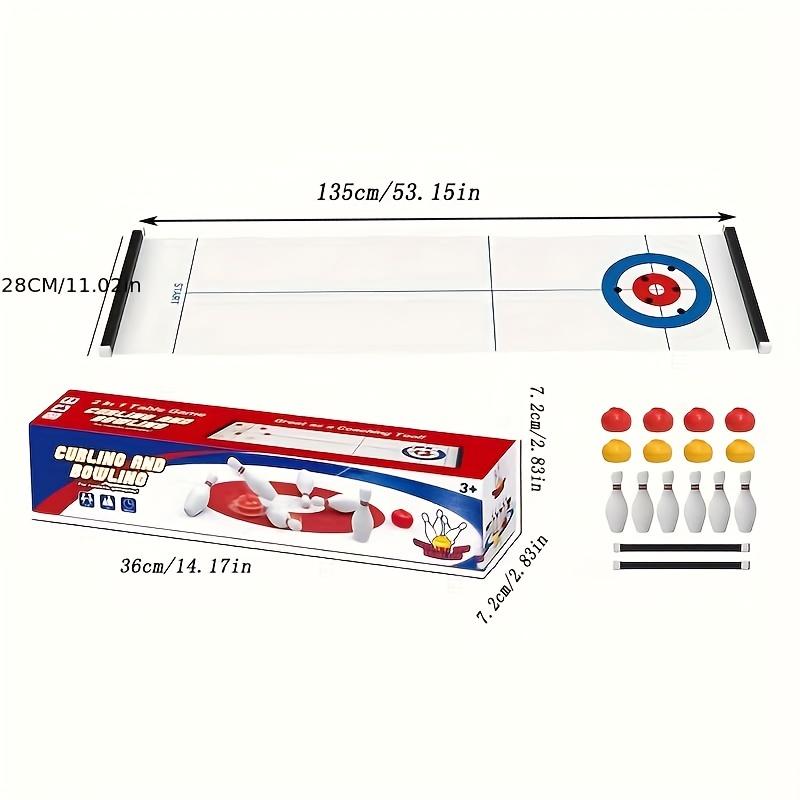 

2-в-1 настольный игровой набор для керлинга и боулинга. Многопользовательская настольная игра для семейного праздника. Curling and Bowling 2 in 1