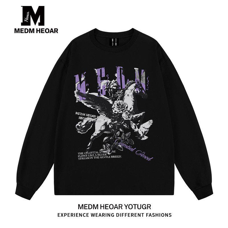 Medmheoar [Same Style as Hou Minghao] National Fashion Brand Long sleeves Shirt Men's and Women's T-shirt [Three Standard Complete]]
