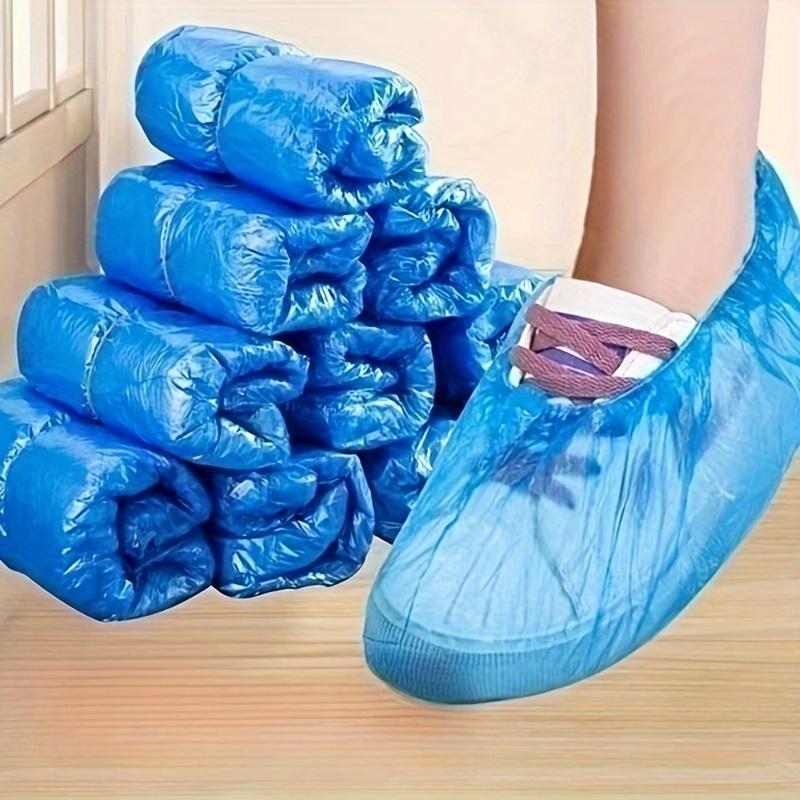 200pcs Multipurpose Disposable Shoe Covers Durable Plastic Overshoe Protectors Transparent Design for Home Travel &Workplace Use