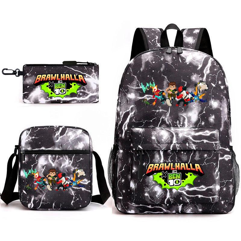 New Hacker Junior Starry Sky School Bag Three-piece Set 10 Heat Transfer Personalized Backpack Leisure Bag