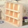 Retro Zakka Distressed Wood Desktop Nine-Grid Storage Cabinet