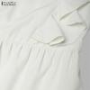 ZANZEA Women Casual V-Neck Solid Color Loose Long Sleeve Dress
