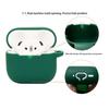 For AirPods 4 Silicone Case Bluetooth-Compatible Earphones Protective Cover with Anti-Lost Buckle + Cleaning Brush
