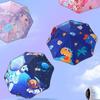 1 Stück Manueller Cartoon-Regenschirm Dinosaurier Astronaut Lieblicher Regenschirm Winddicht Faltbar Sonnenschirm Mit Reflektorstreifen