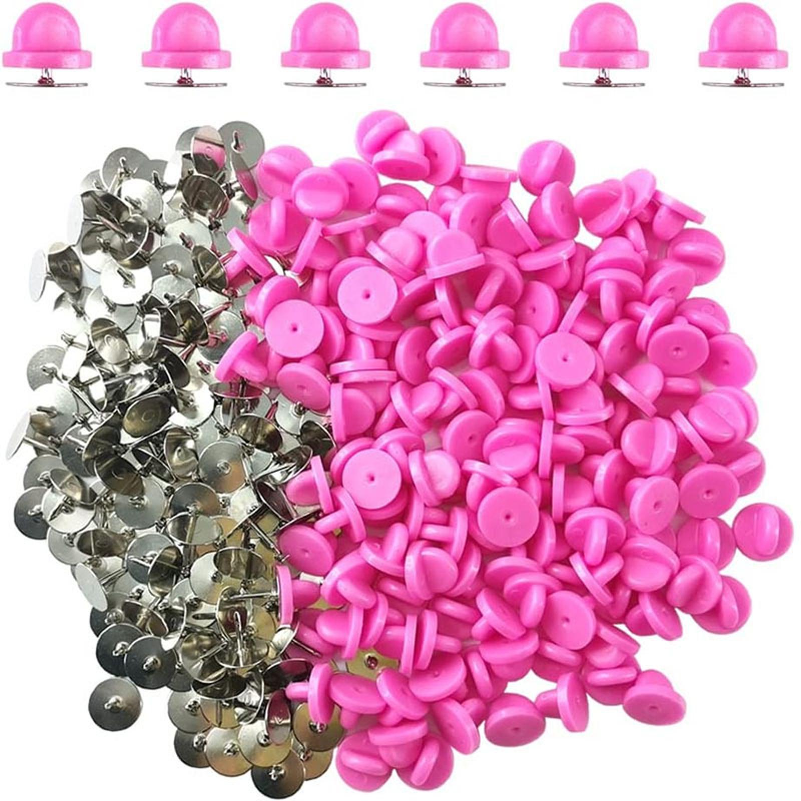 

100 комплектов основ для значков, гвоздиков для галстука, пустых значков с застежками-иголками для застежки-бабочки, фиксирующая застежка для значка, поделки One Size розовый