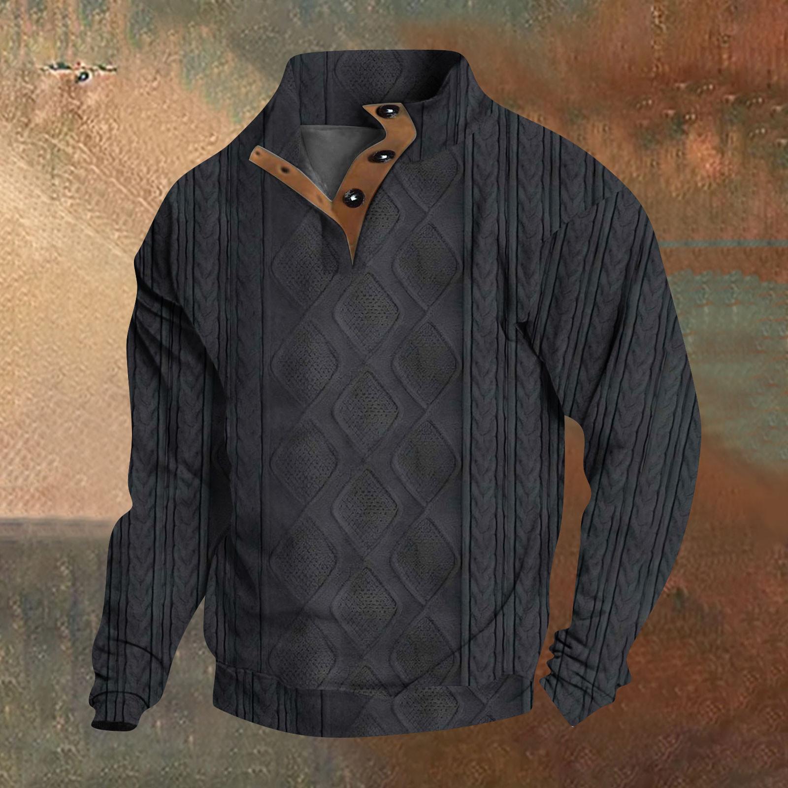 Весенняя и мужская толстовка с воротником-стойкой это повседневные свитера для активного отдыха топы L чёрный 1980₽