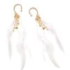 Lightweight Feather Tassels Drop Earrings Handmade Jewelry Gift For Women Girls Fashionable Ear Cuff Accessories